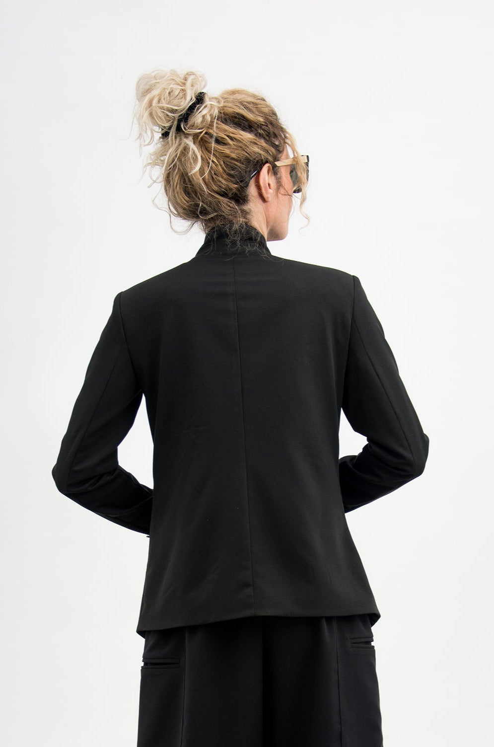 Asymmetrical Black Suit Jacket Women
