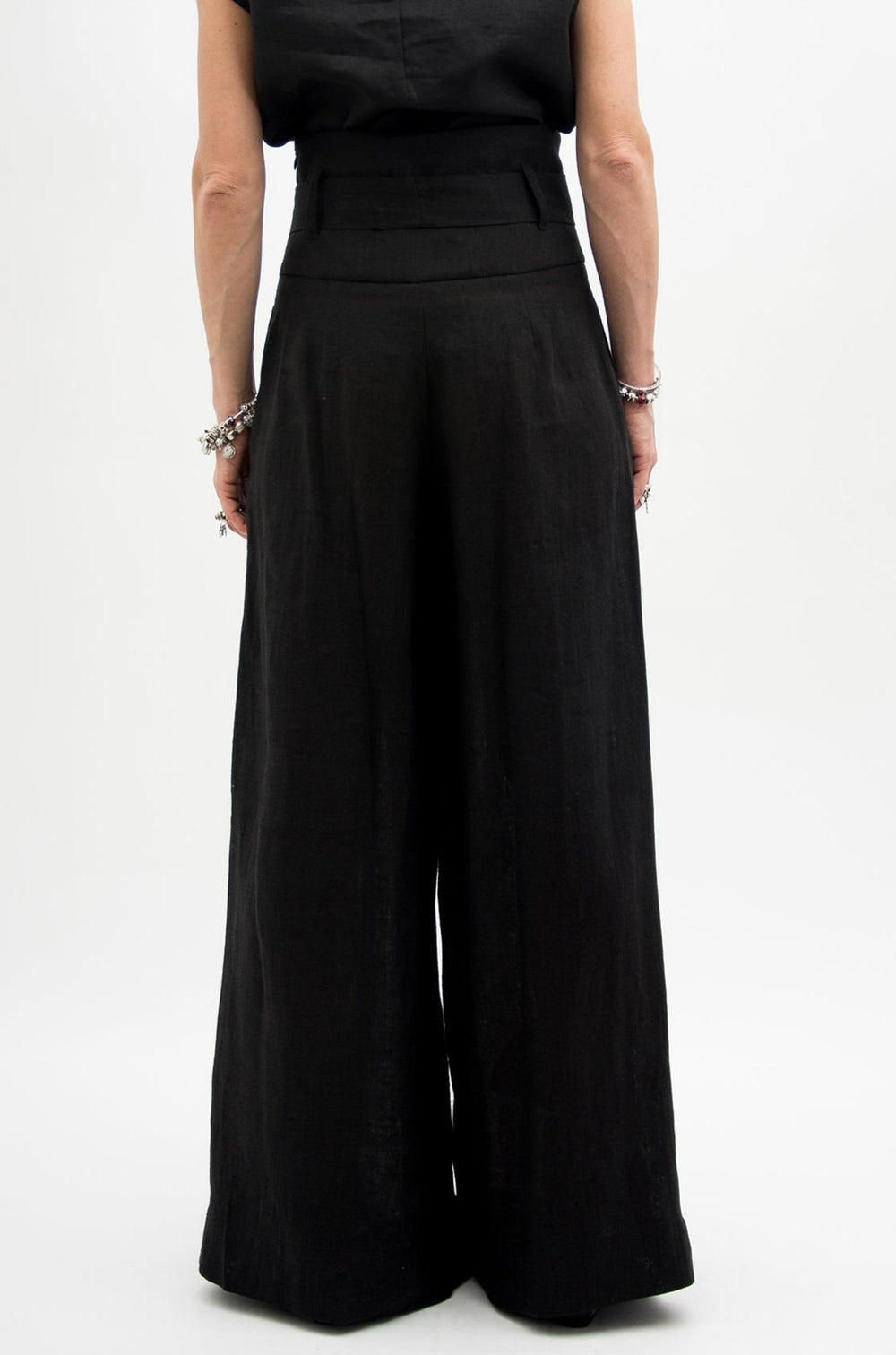 High Waisted Linen Palazzo Pants