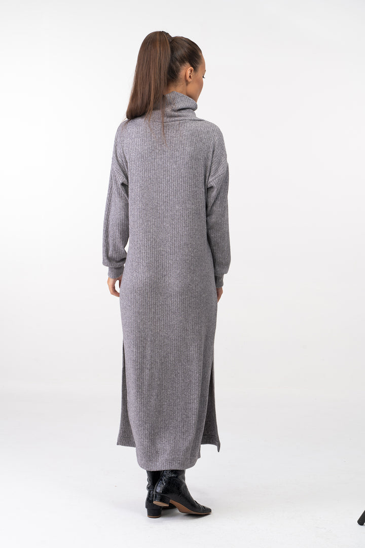 Soft Knit Winter Maxi Dress with Side Slits