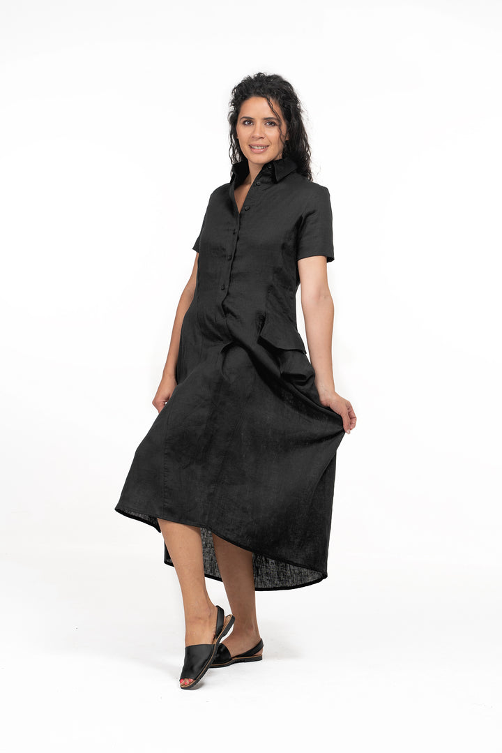 Black Linen Summer Dress