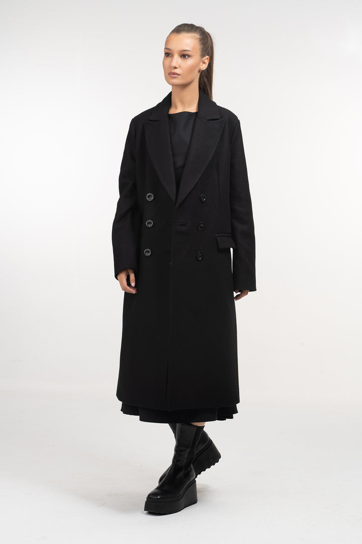 Long Winter Double Breasted Wool Coat for Women