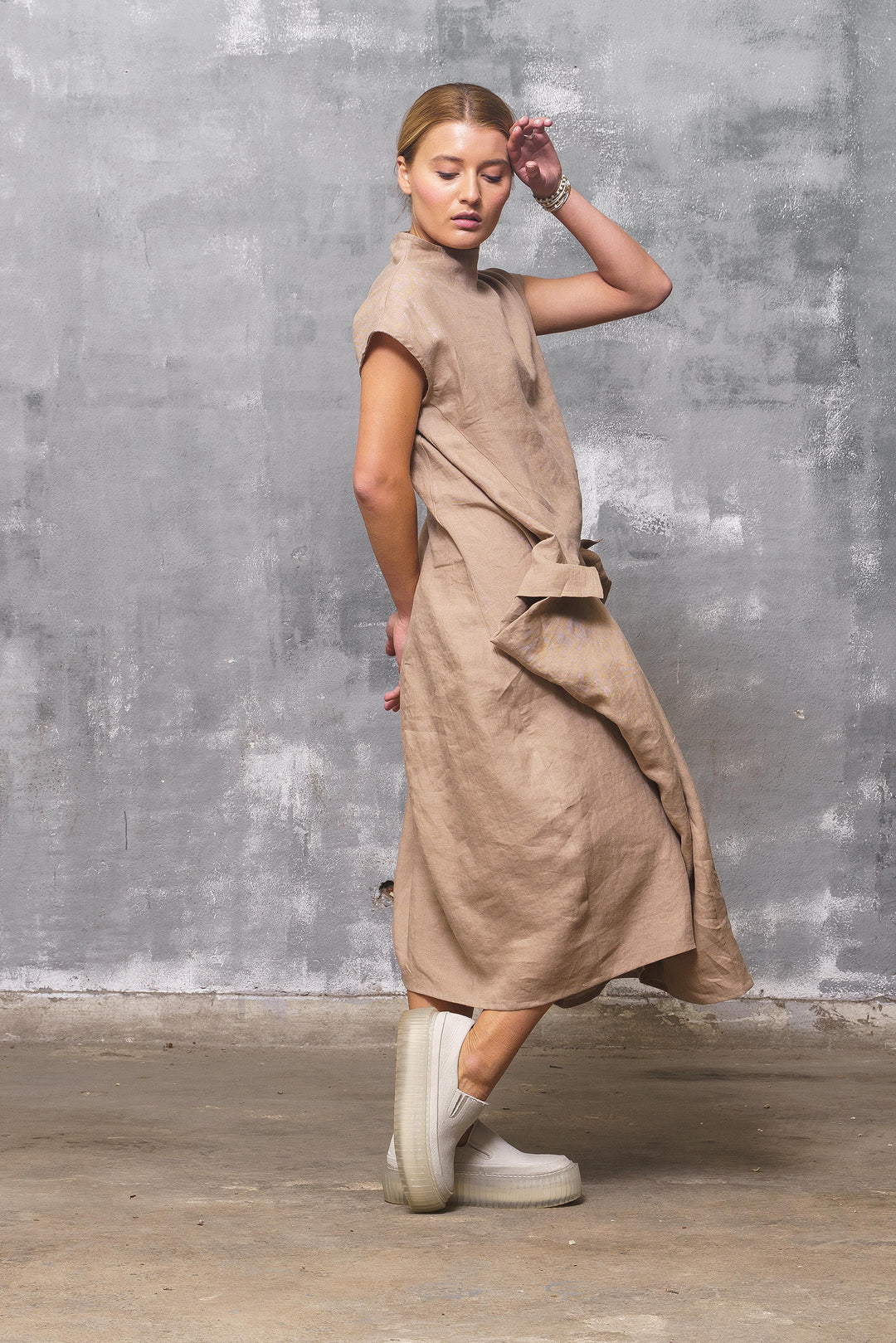 Long Linen Summer Kaftan Dress with Pockets