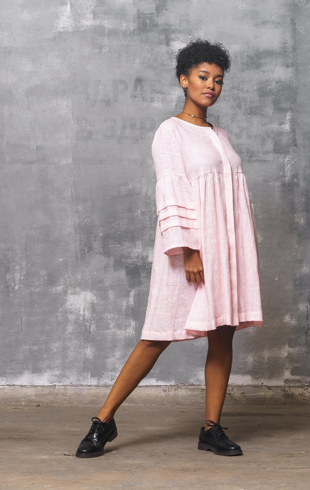 Ash Rose Organic Linen Midi Dress