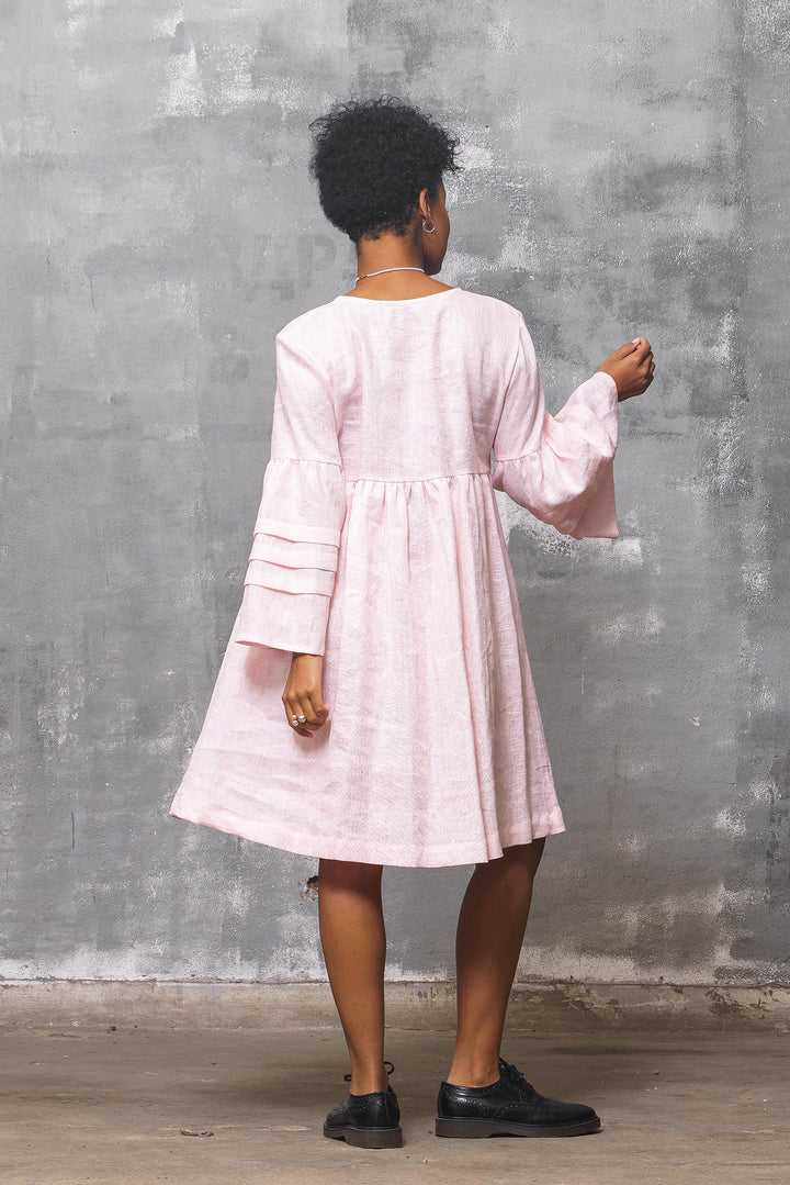 Ash Rose Organic Linen Midi Dress