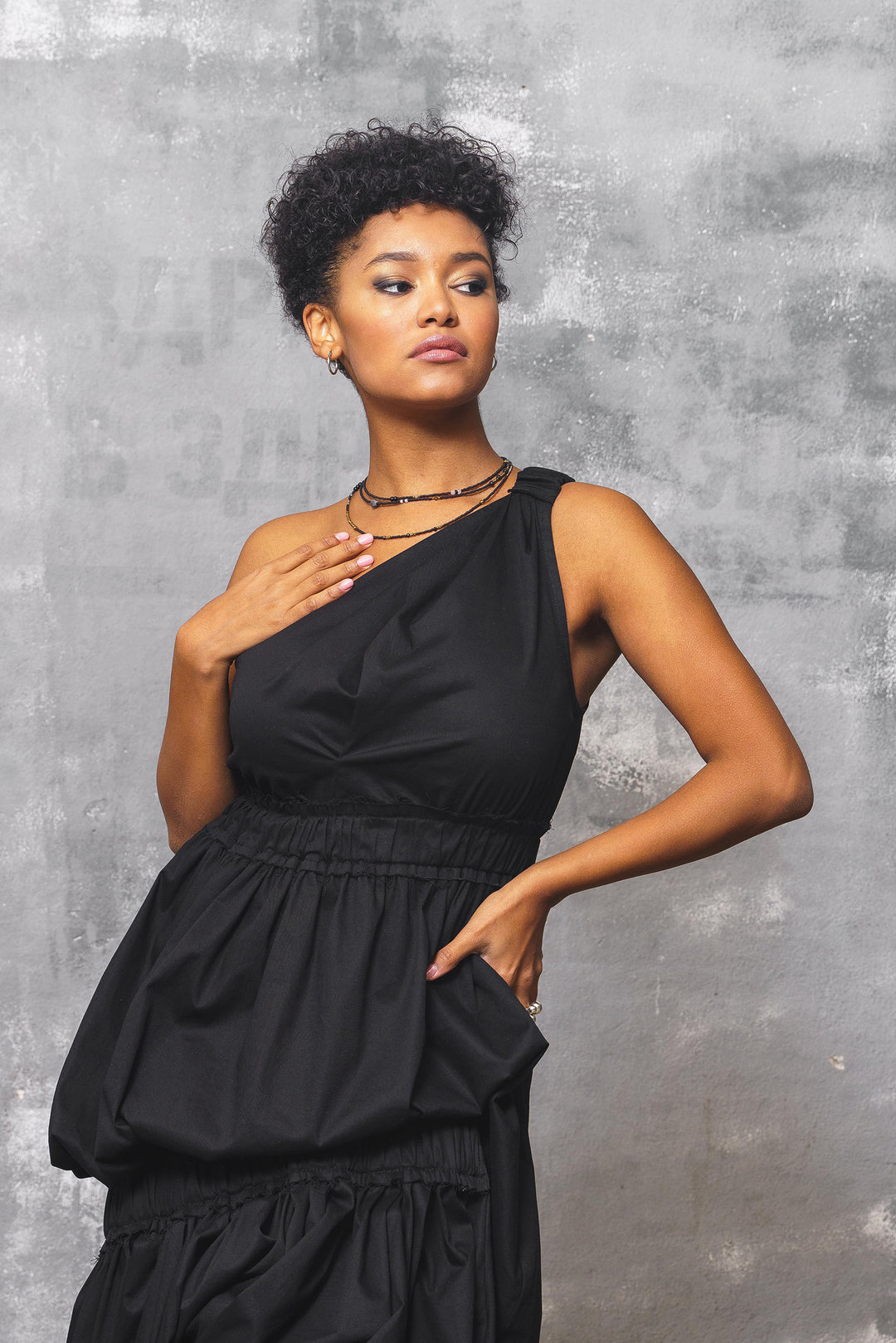 One Shoulder Black Avant Garde Dress FollowMeFs One Shoulder Black Avant Garde Dress FollowMeFs