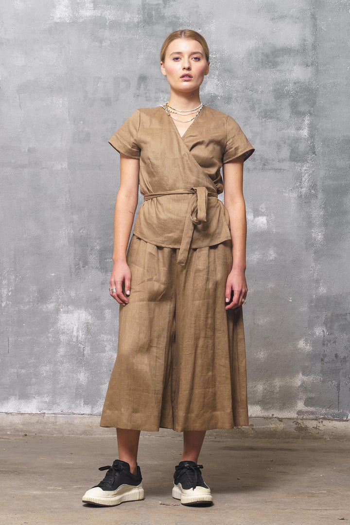 Wide Leg Organic Linen Pants