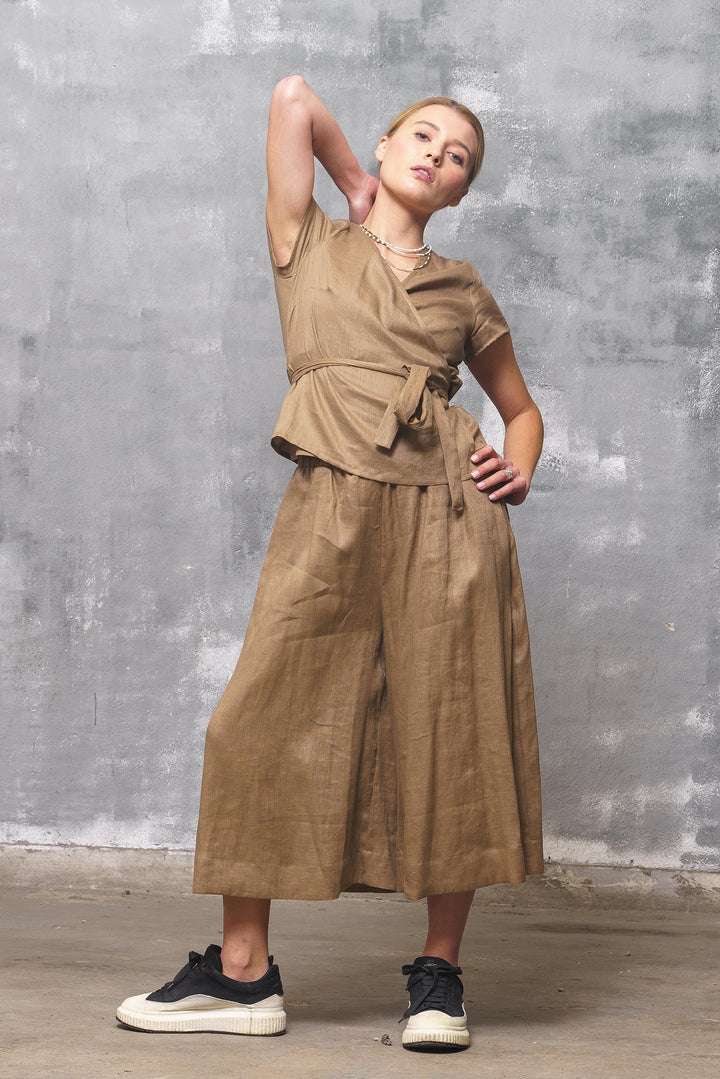 Wide Leg Organic Linen Pants