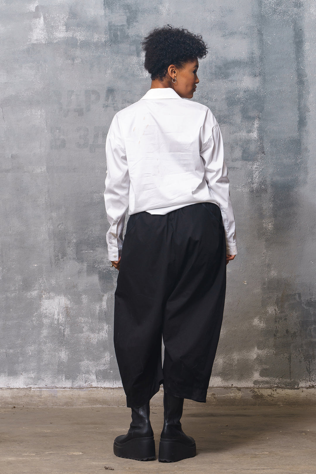 Black Cotton Baggy Pants