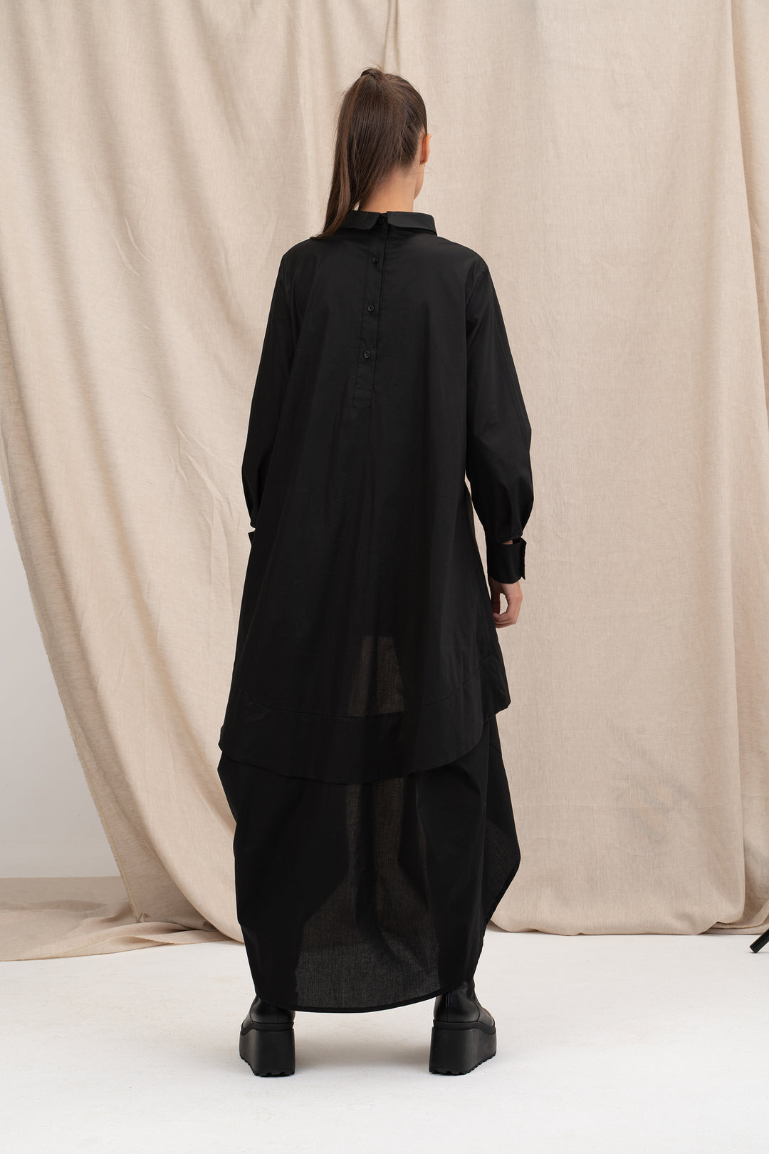 Oversized Asymmetrical Cotton Dress