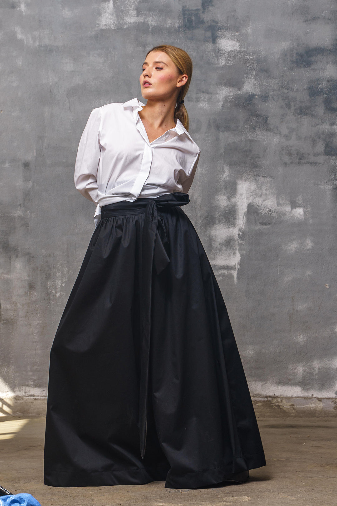 High Waist Maxi Cotton Skirt