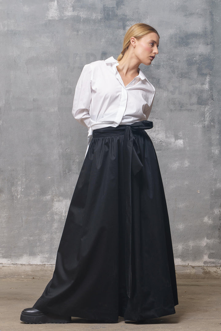 High Waist Maxi Cotton Skirt