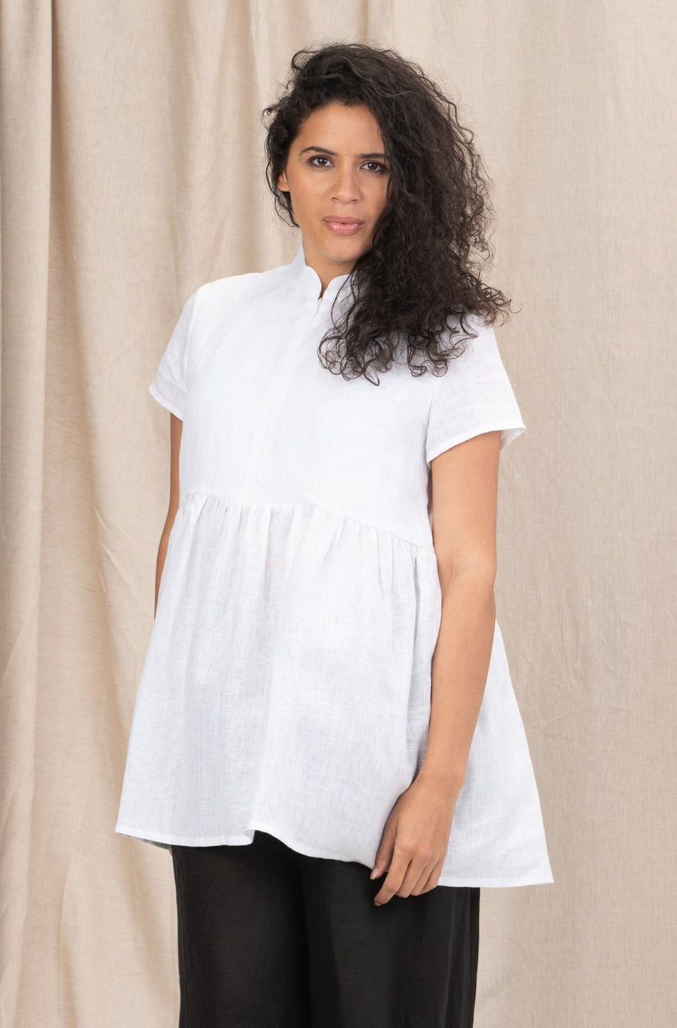 White Linen Shirt Tunic