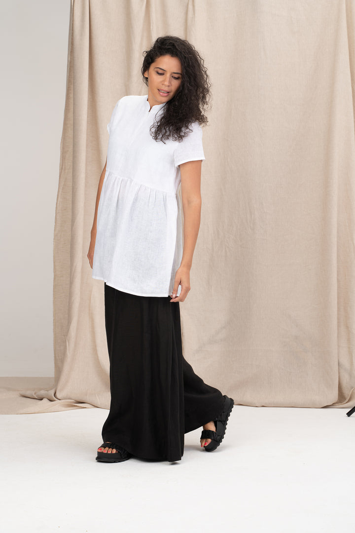 White Linen Shirt Tunic