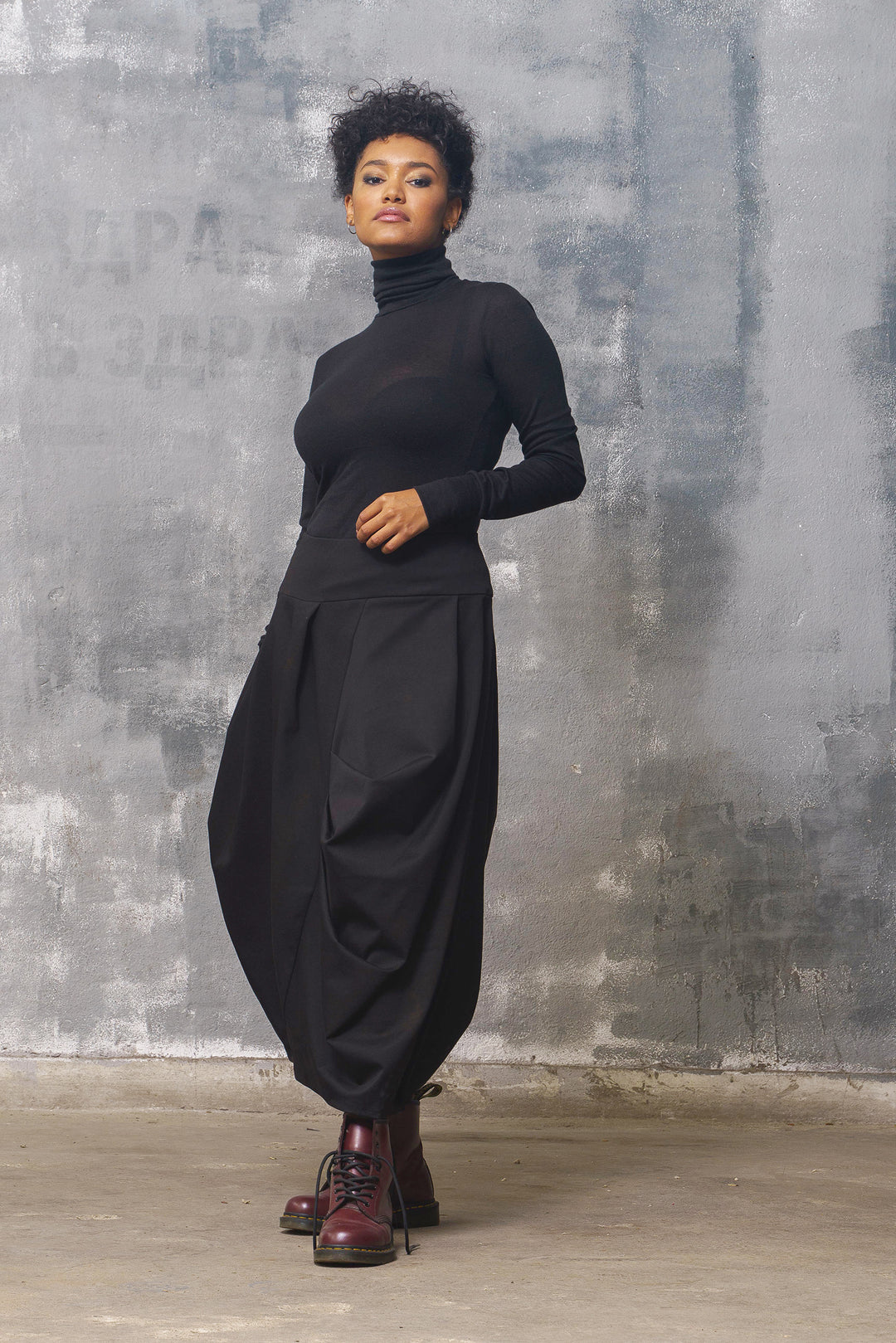 Black Turtleneck Blouse