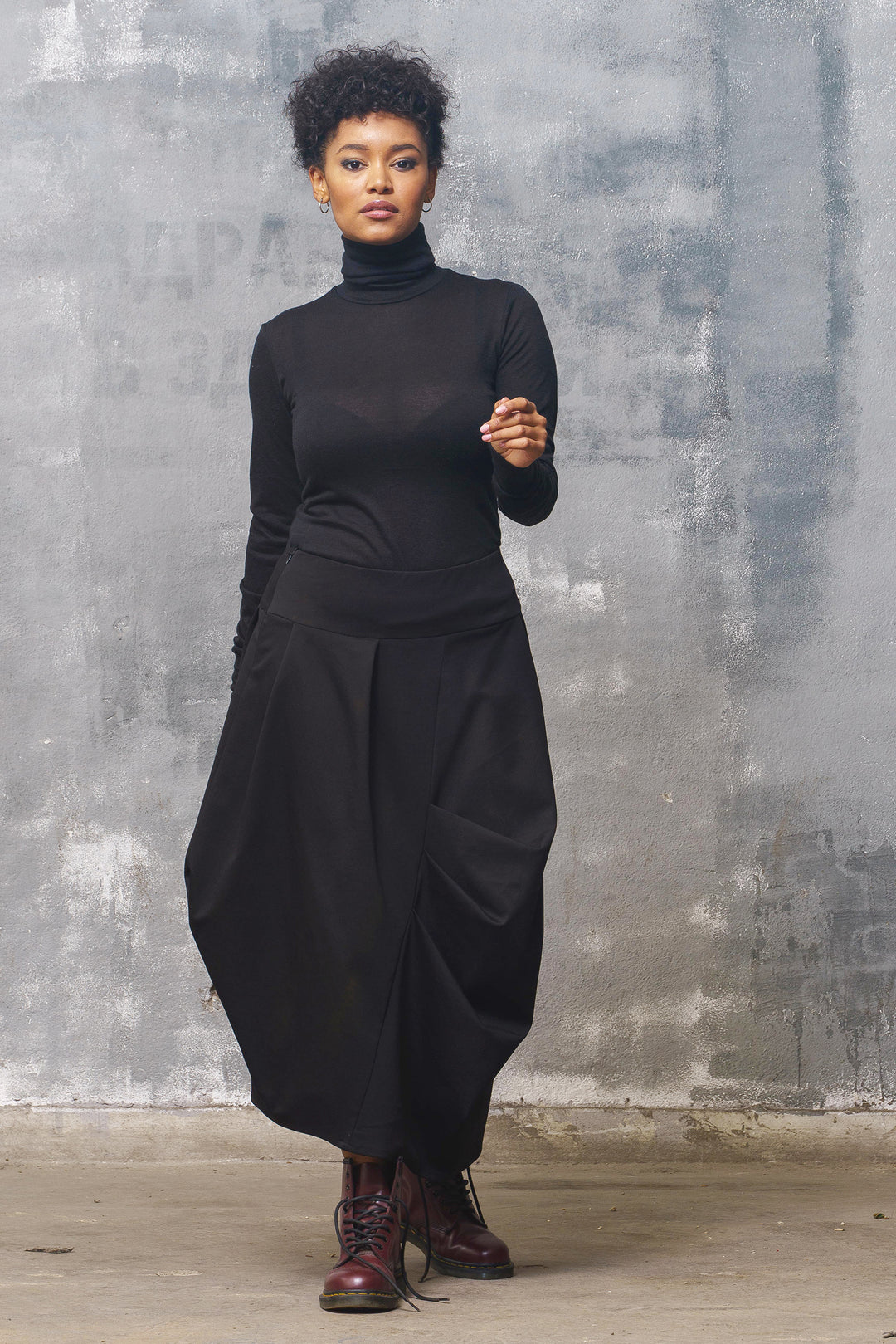 Black Turtleneck Blouse