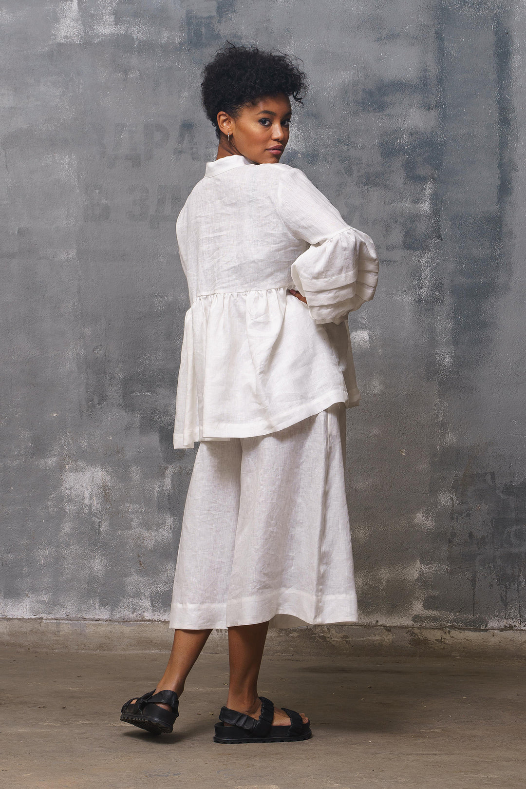 Relaxed Fit White Linen Shirt Women's