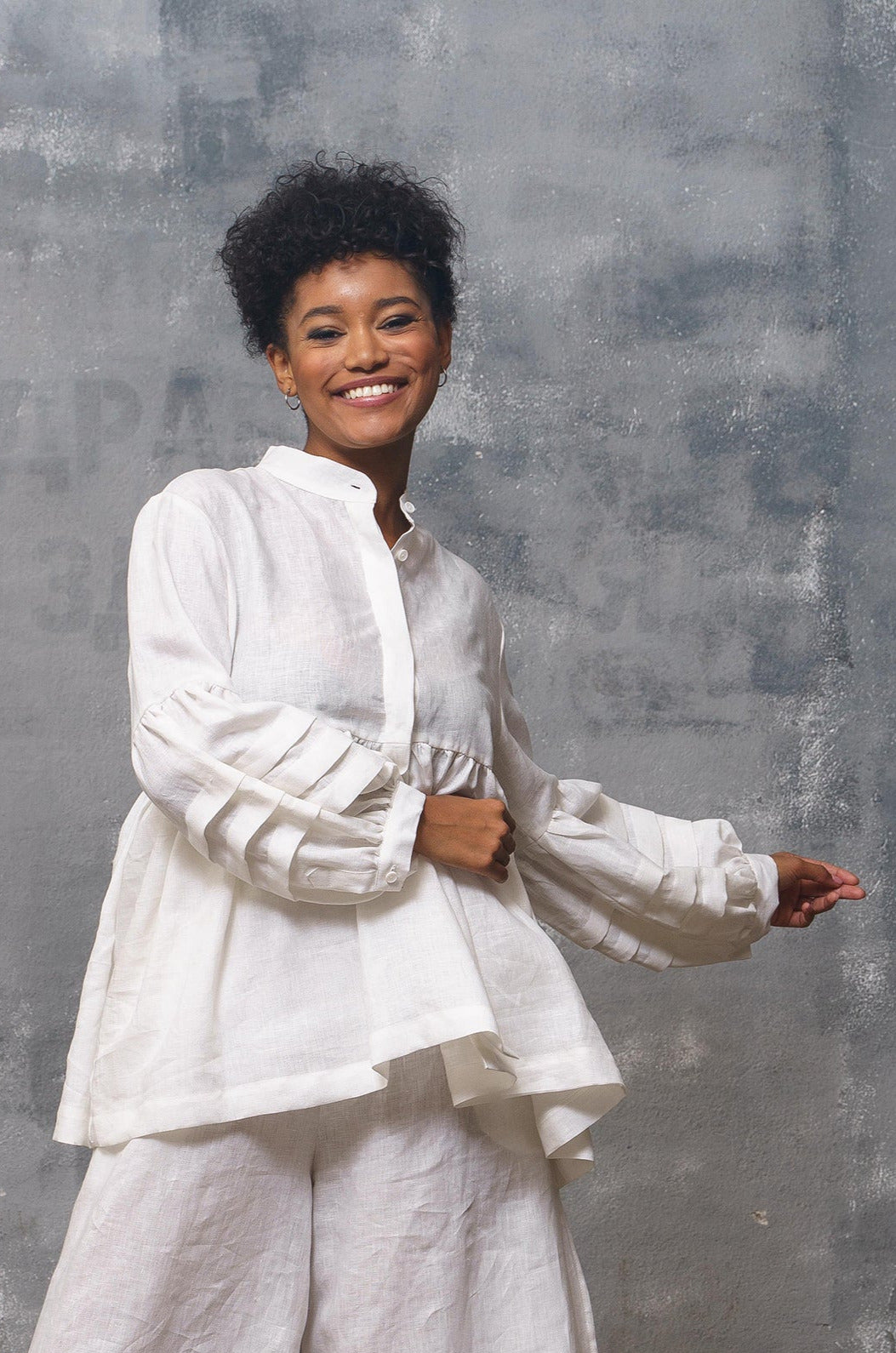 Relaxed Fit White Linen Shirt Women's