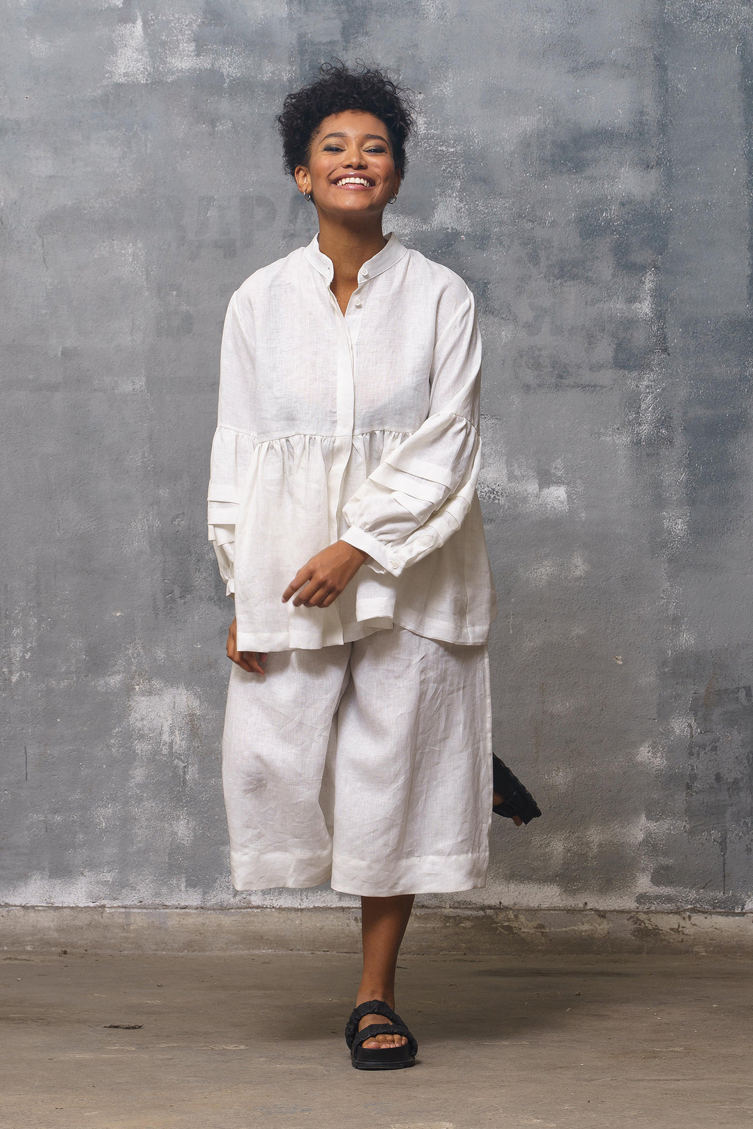 Relaxed Fit White Linen Shirt Women's