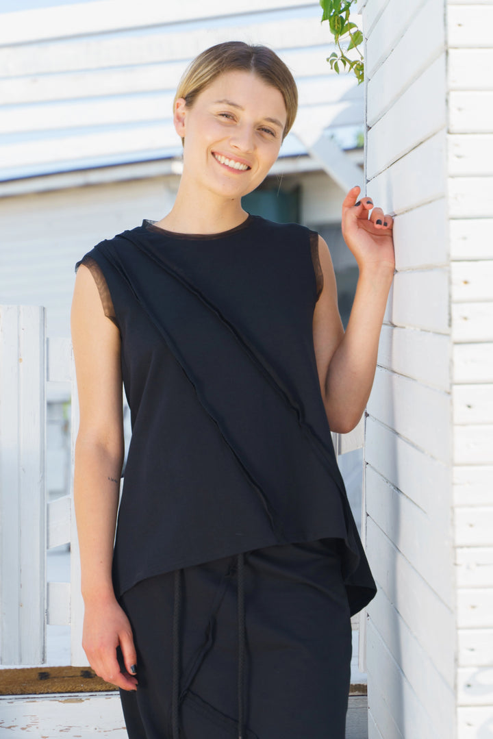 Black Backless Women's Top