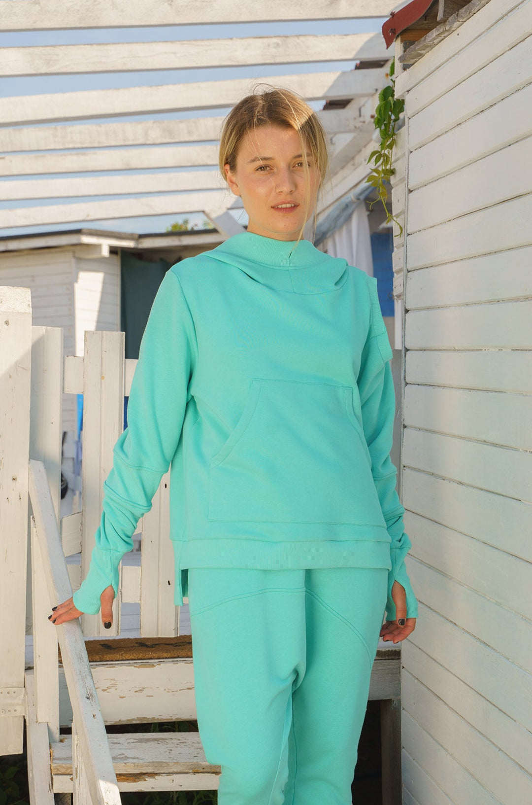 Mint Green Organic Cotton Women's Hoodie