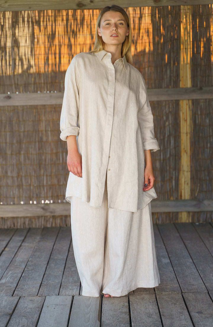 Relaxed Fit Boho Linen Shirt for Women