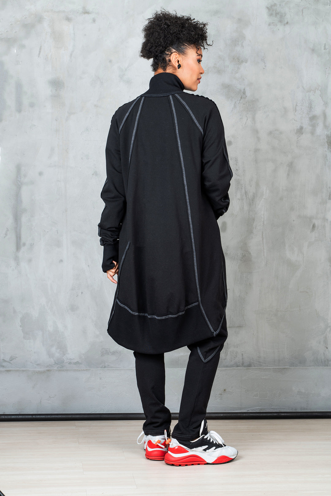 Asymmetrical Tracksuit Set - Oversized Sweatshirt and Harem Pants