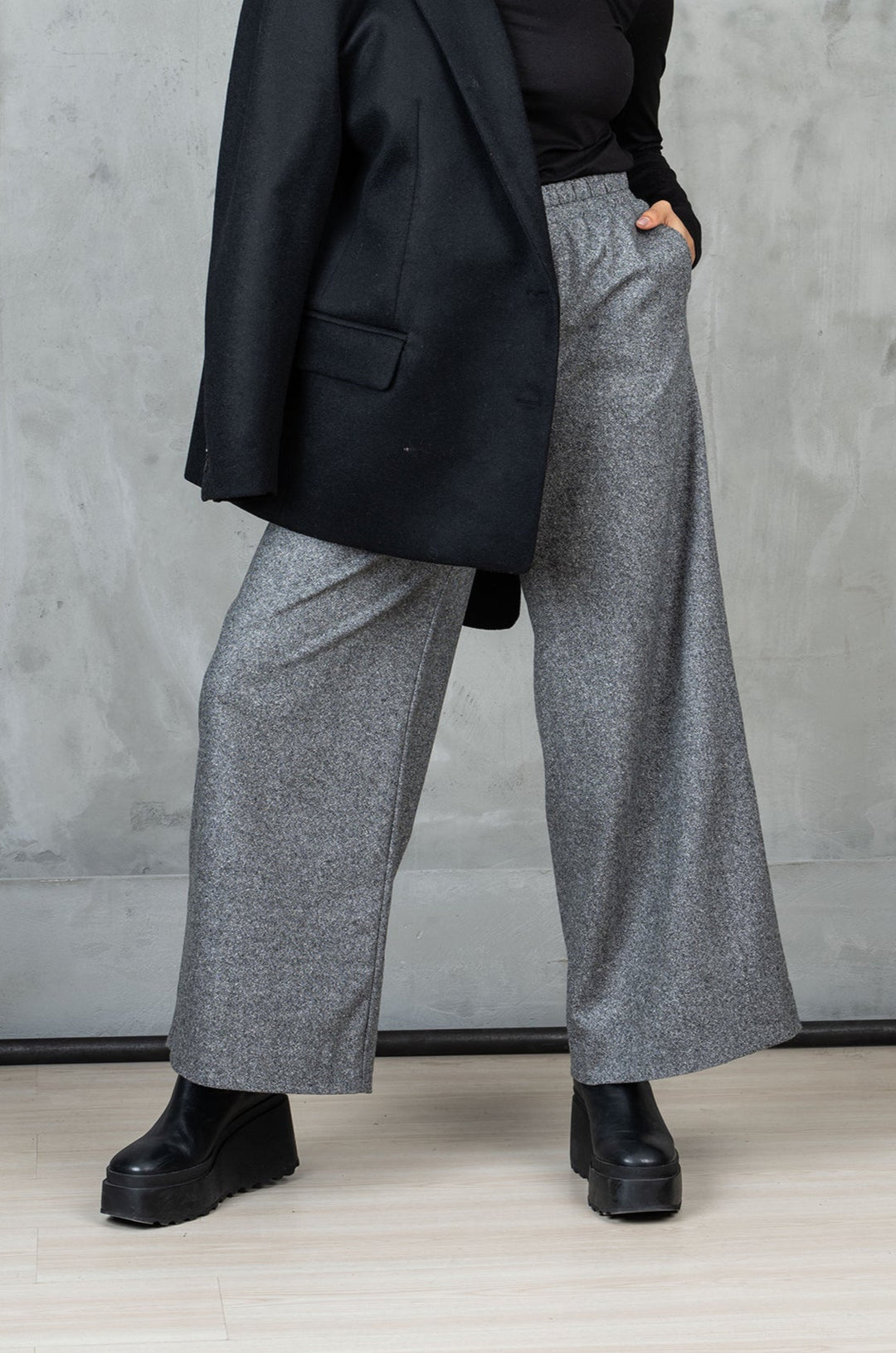 Wide Leg Merino Wool Winter Pants