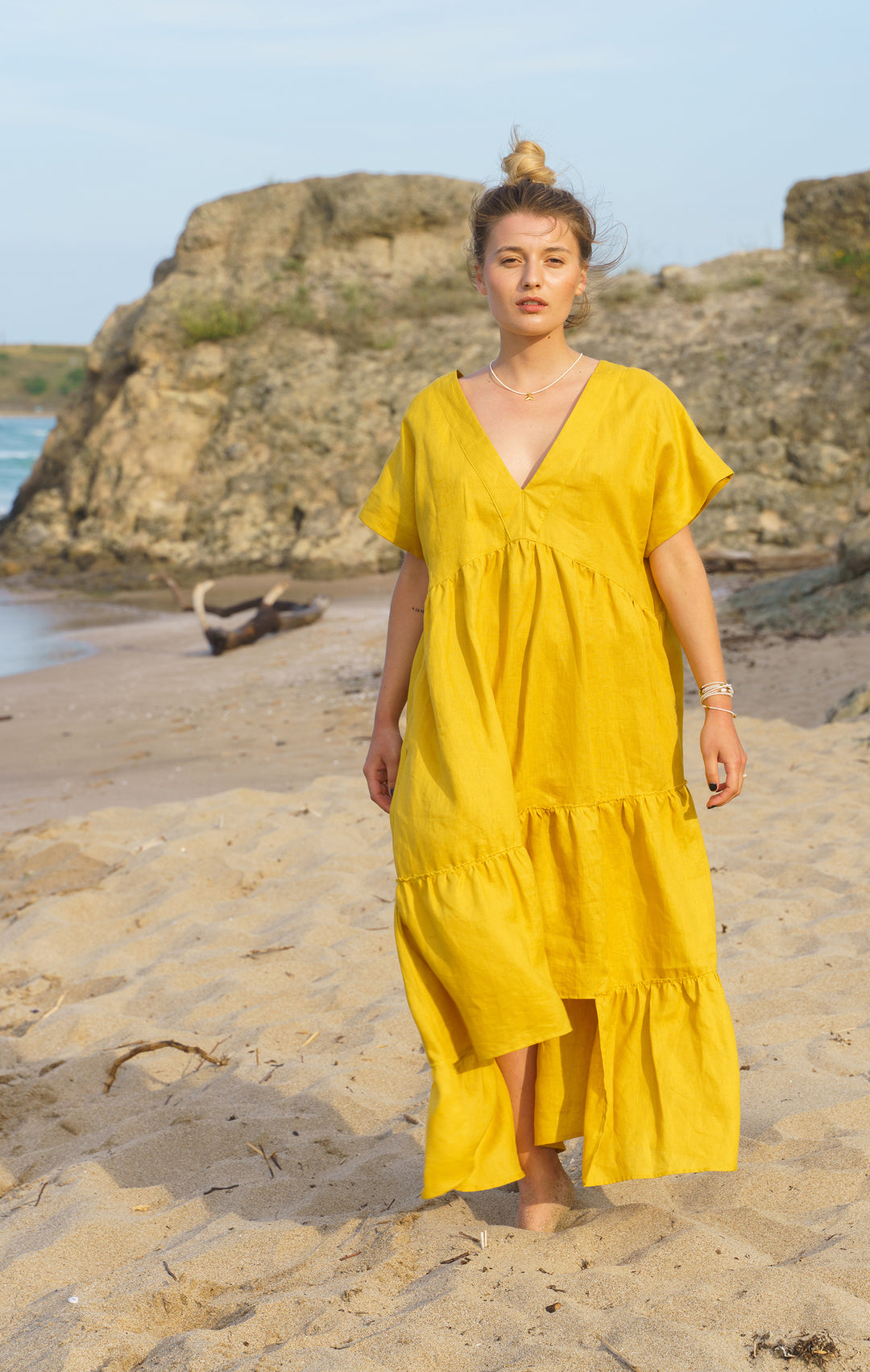 Asymmetrical Summer Maxi Linen Dress