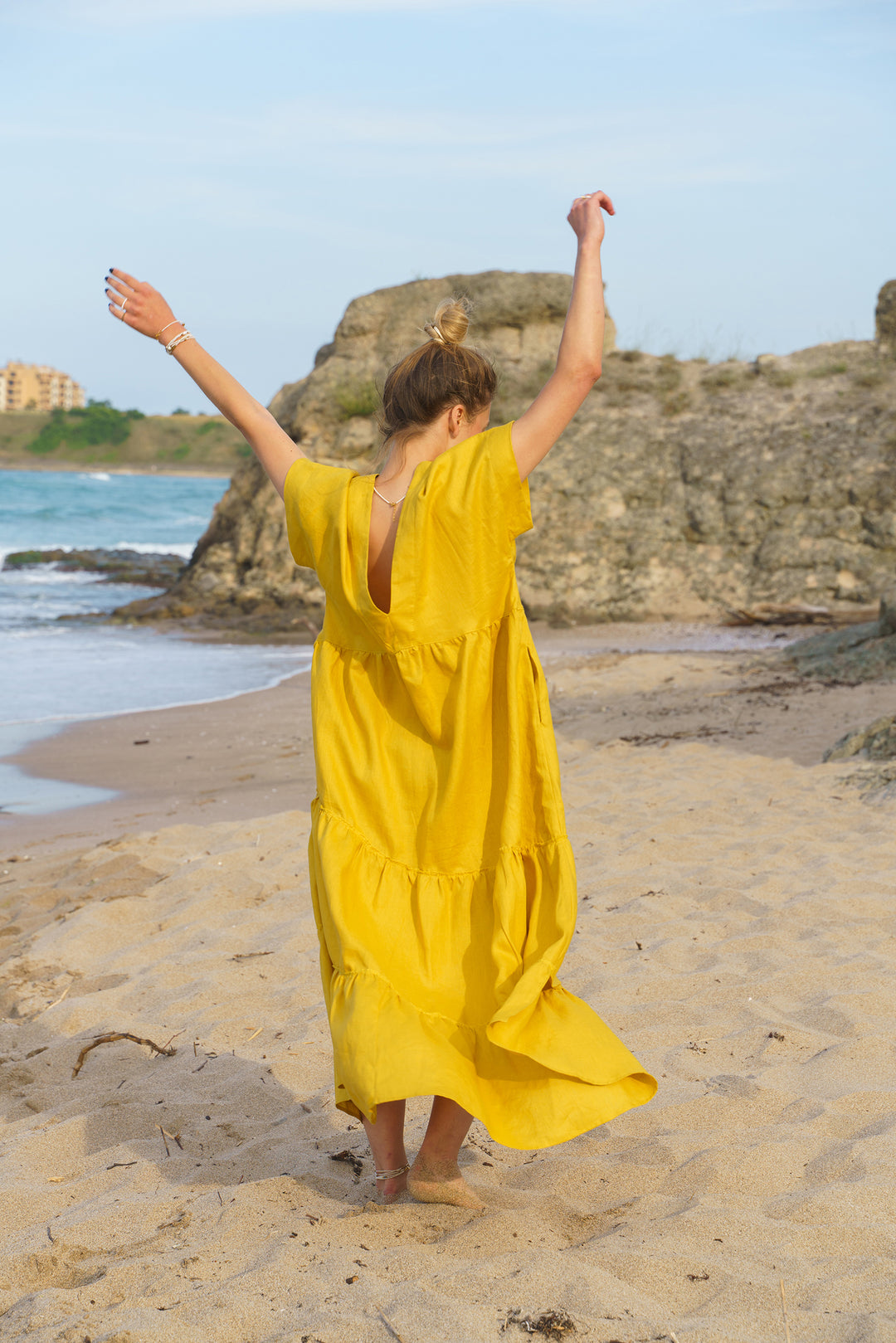 Asymmetrical Summer Maxi Linen Dress