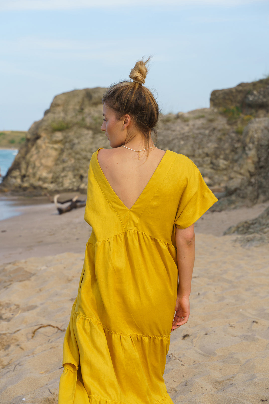 Asymmetrical Summer Maxi Linen Dress