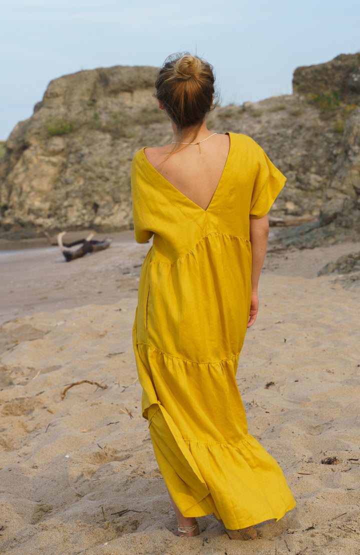 Asymmetrical Summer Maxi Linen Dress