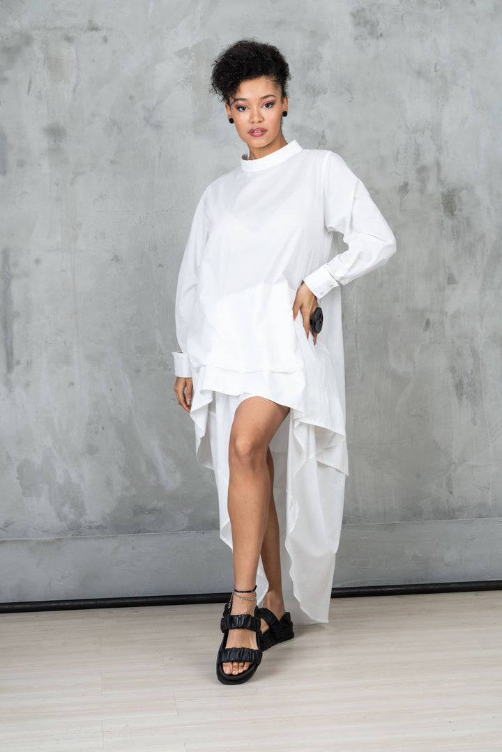 Oversized Asymmetrical Cotton Dress