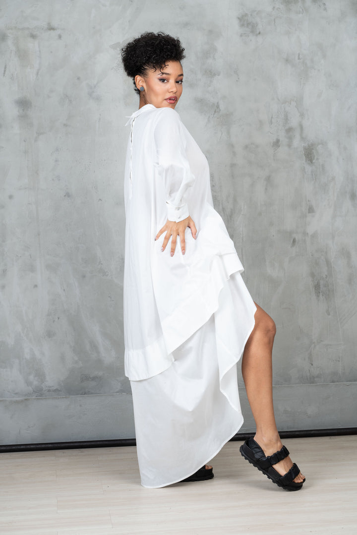 Oversized Asymmetrical Cotton Dress