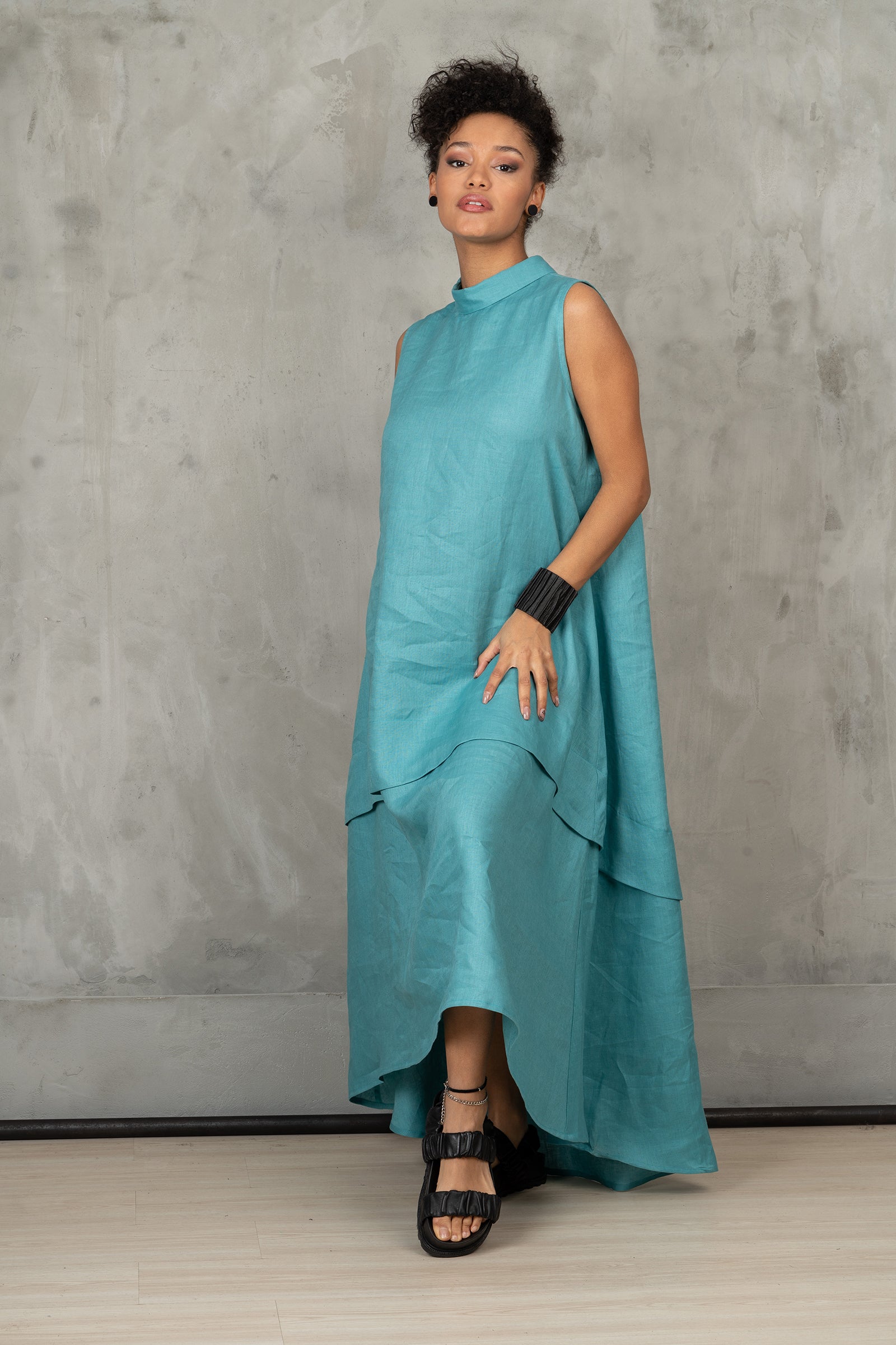 Asymmetrical linen dress best sale