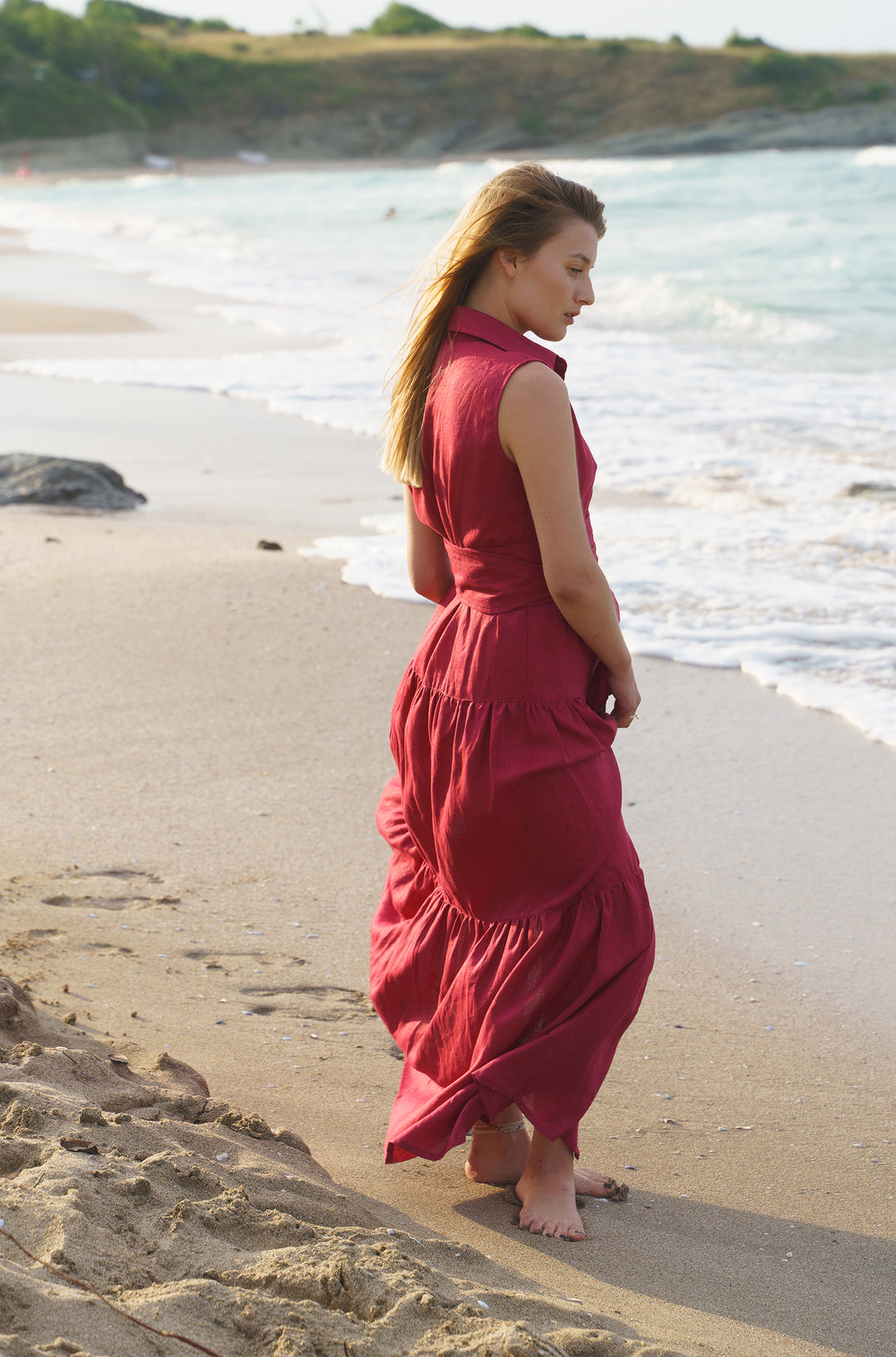 Burgundy Boho Maxi Dress