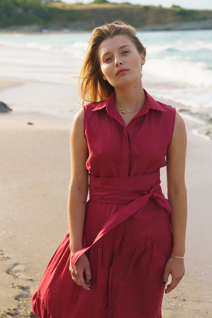 Burgundy Boho Maxi Dress