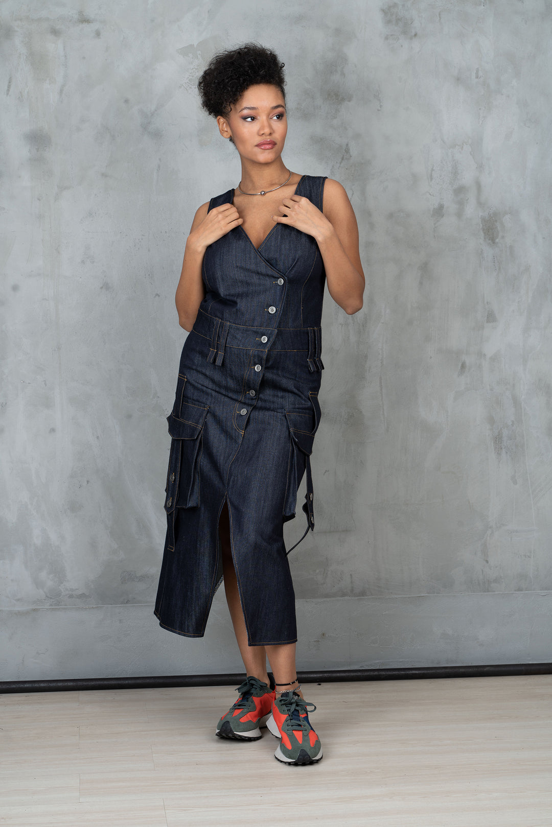 Denim Cargo Dress