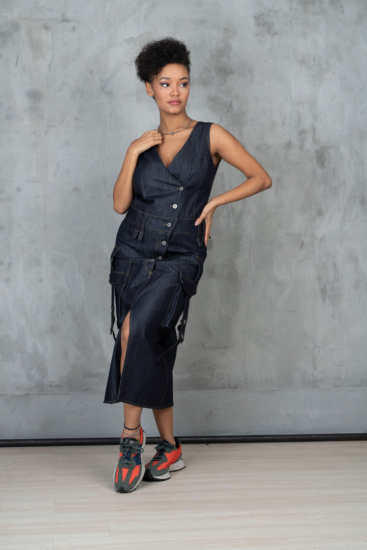 Denim Cargo Dress