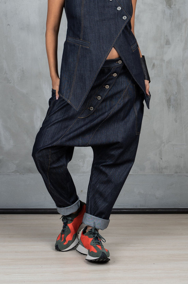 Denim Baggy Harem Pants