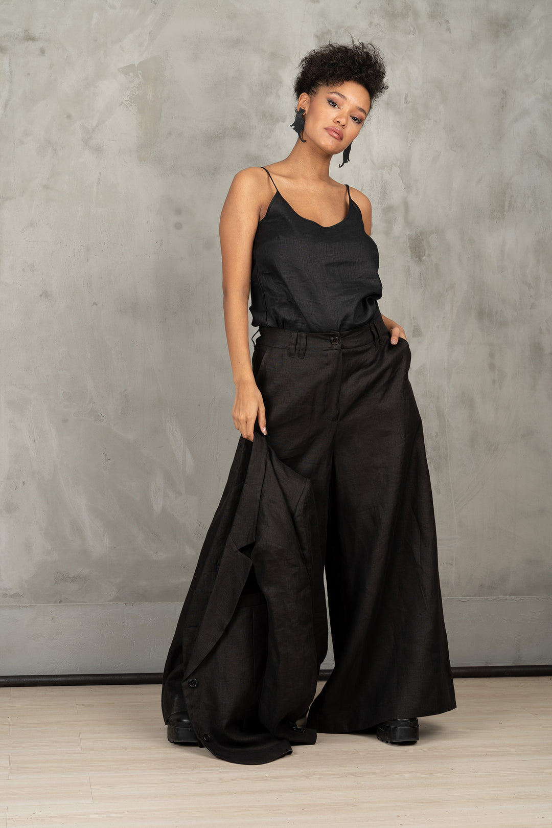 Wide Leg Linen Palazzo Pants