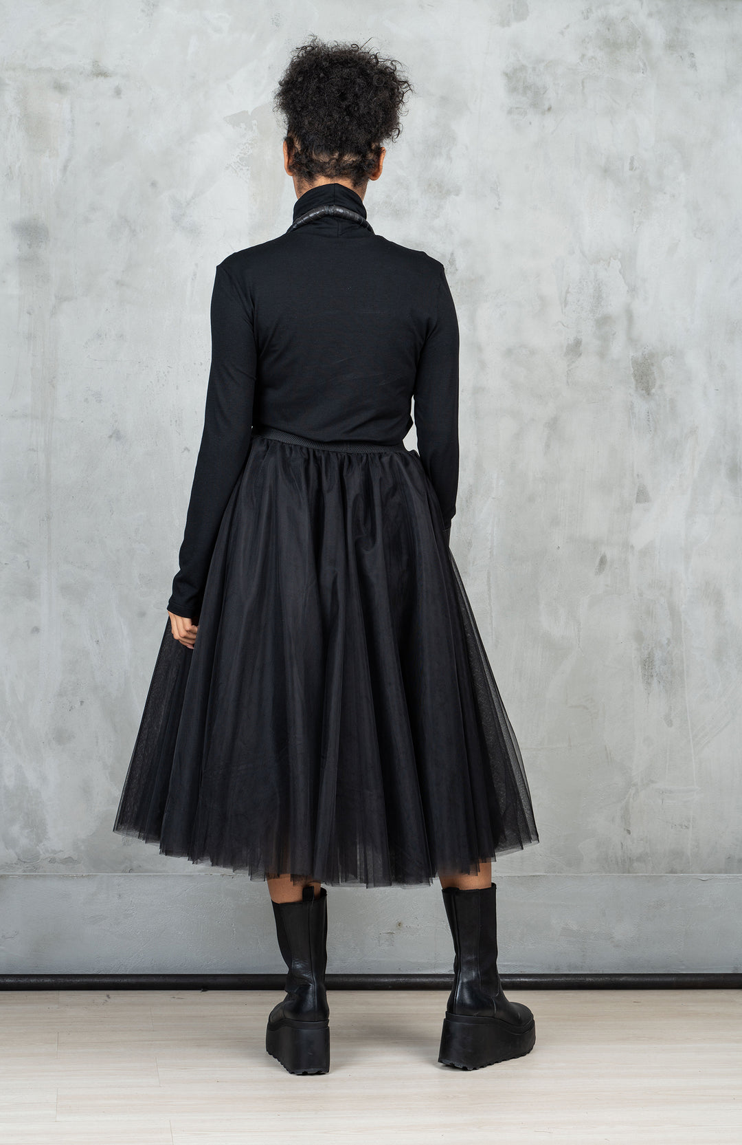 Black Tulle Midi Tutu Skirt, Tulle Skirt, Midi Skirt, Black Skirt