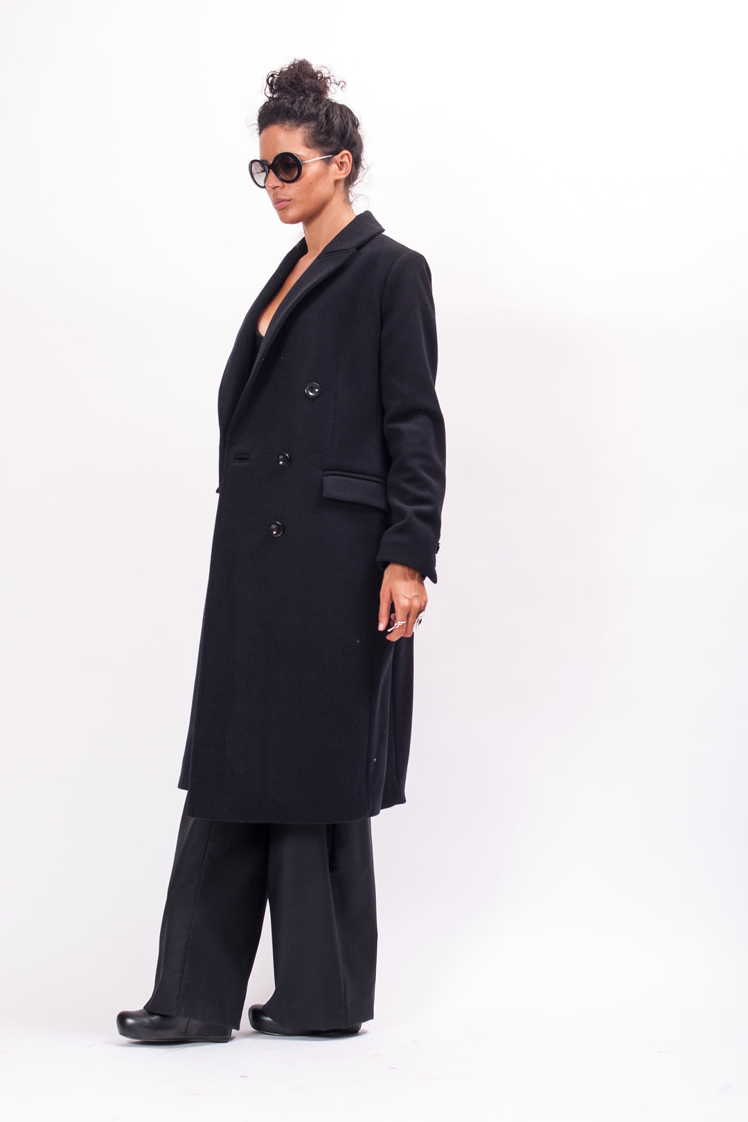 Long Winter Double Breasted Wool Coat for Women