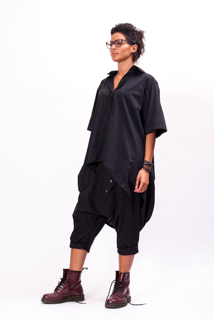 Black Avant Garde Cotton Shirt