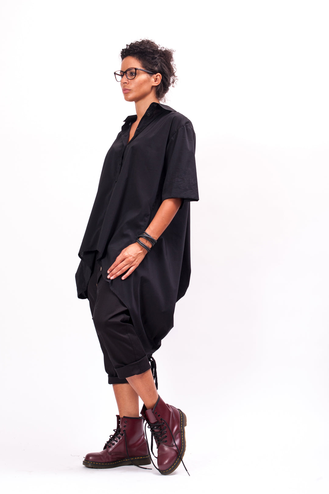 Black Avant Garde Cotton Shirt