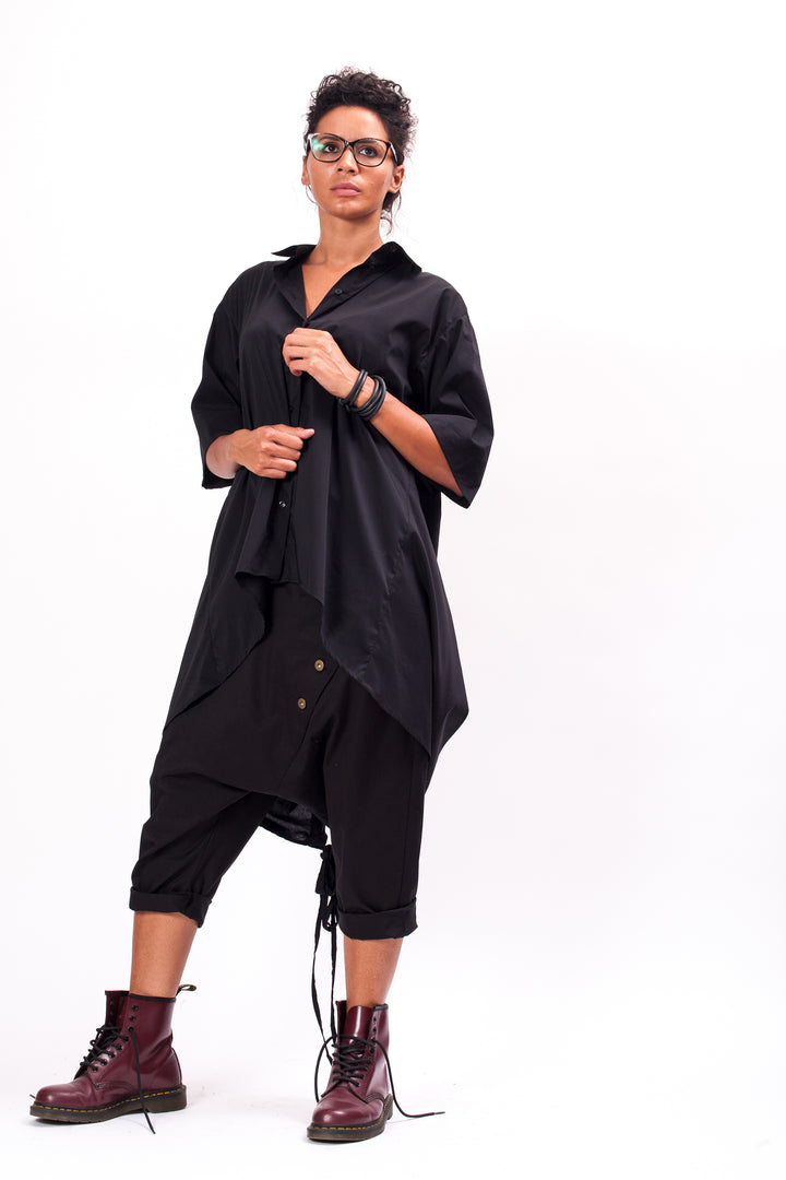 Black Avant Garde Cotton Shirt