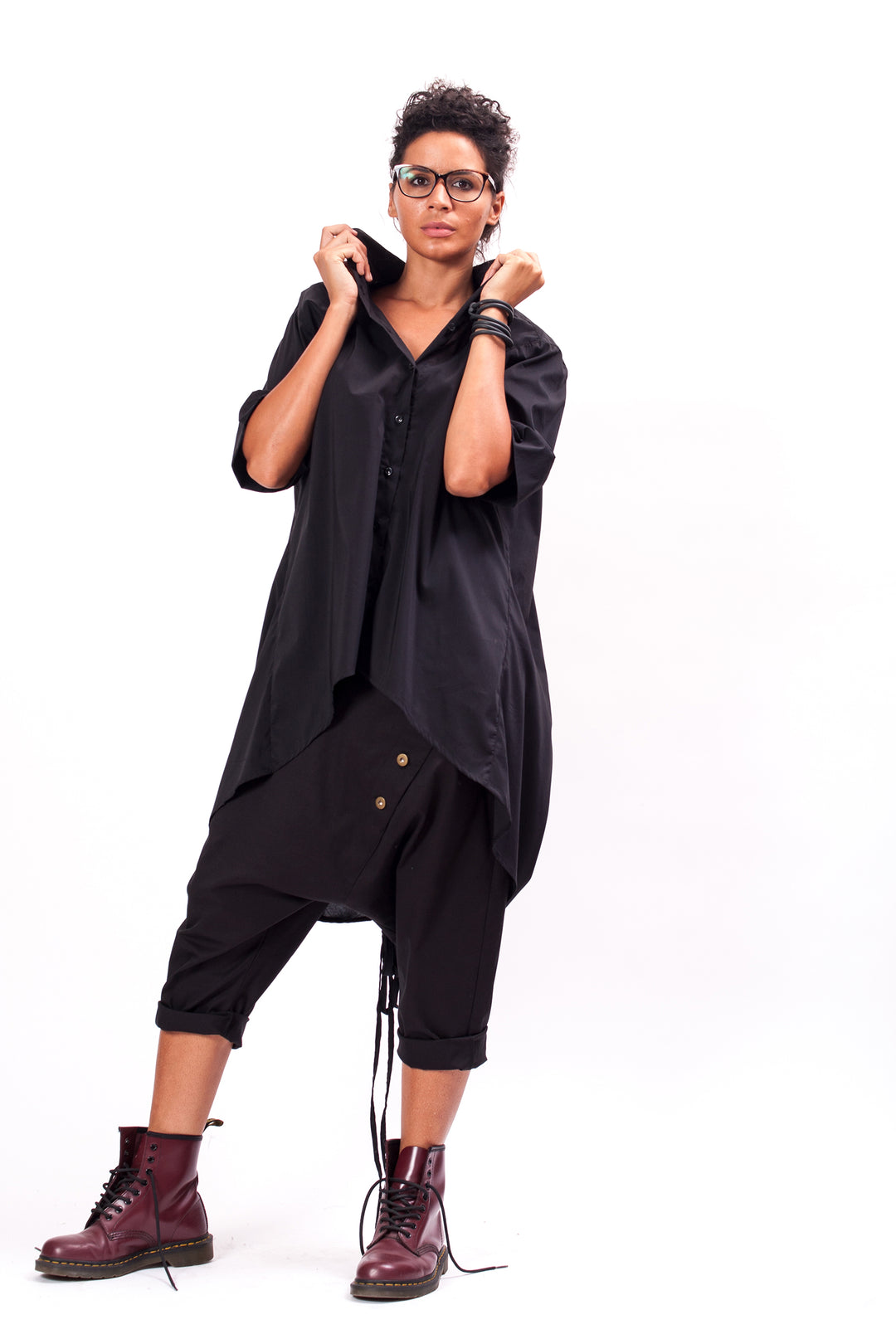 Black Avant Garde Cotton Shirt