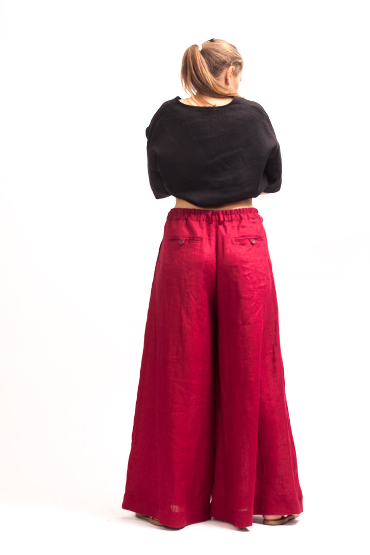 Wide Leg Linen Palazzo Pants