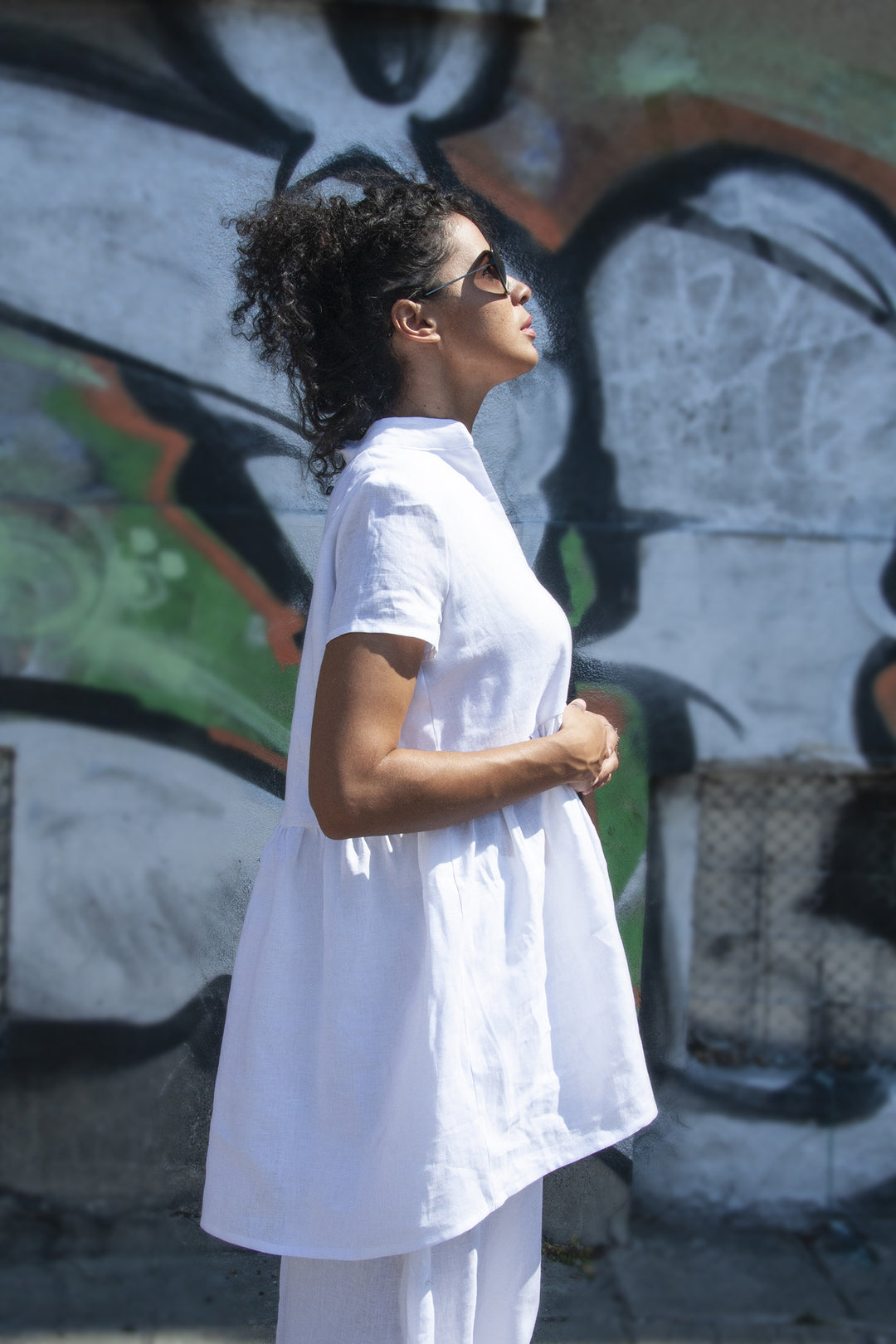 White Linen Shirt Tunic