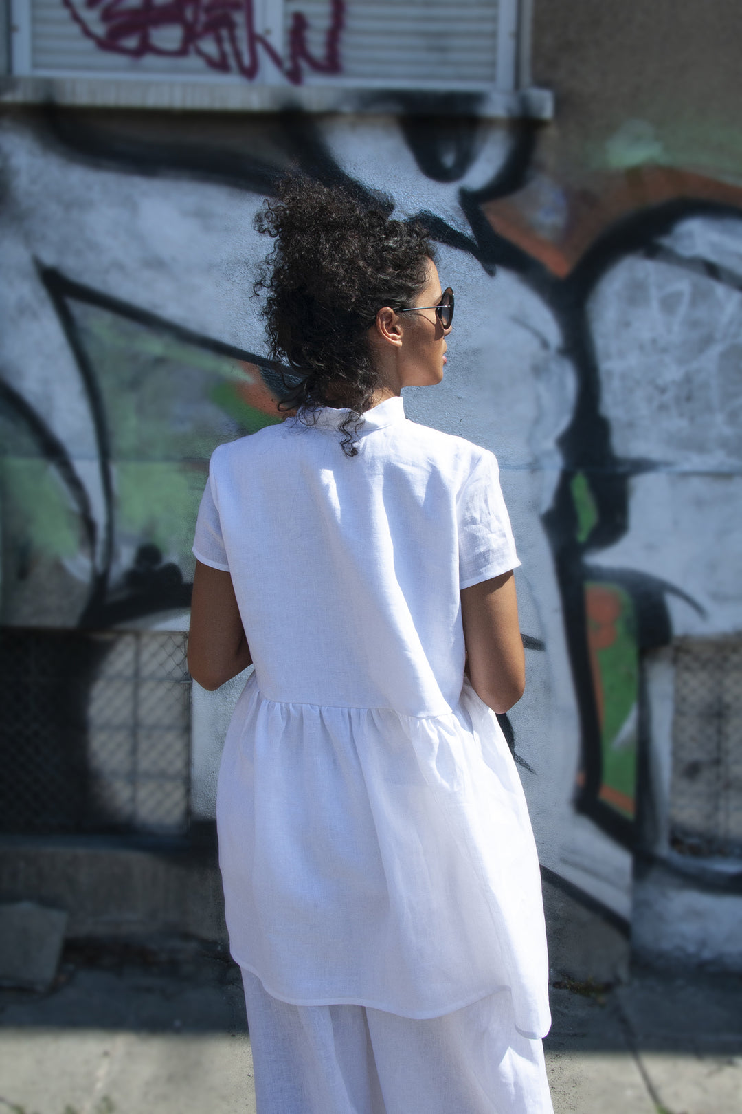 White Linen Shirt Tunic