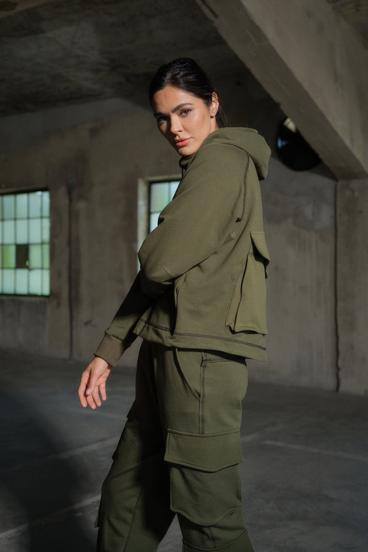 Casual Cotton Workout Pants Women with Cargo Pockets , Sporty track pants, Activewear, Fitness pants, Urban pants, Sustainable clothes